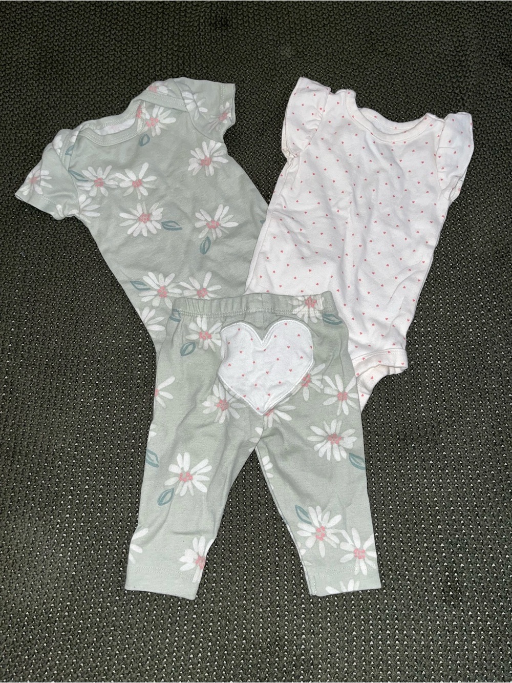 Carter's Mint Green and White Floral Baby Matching Set